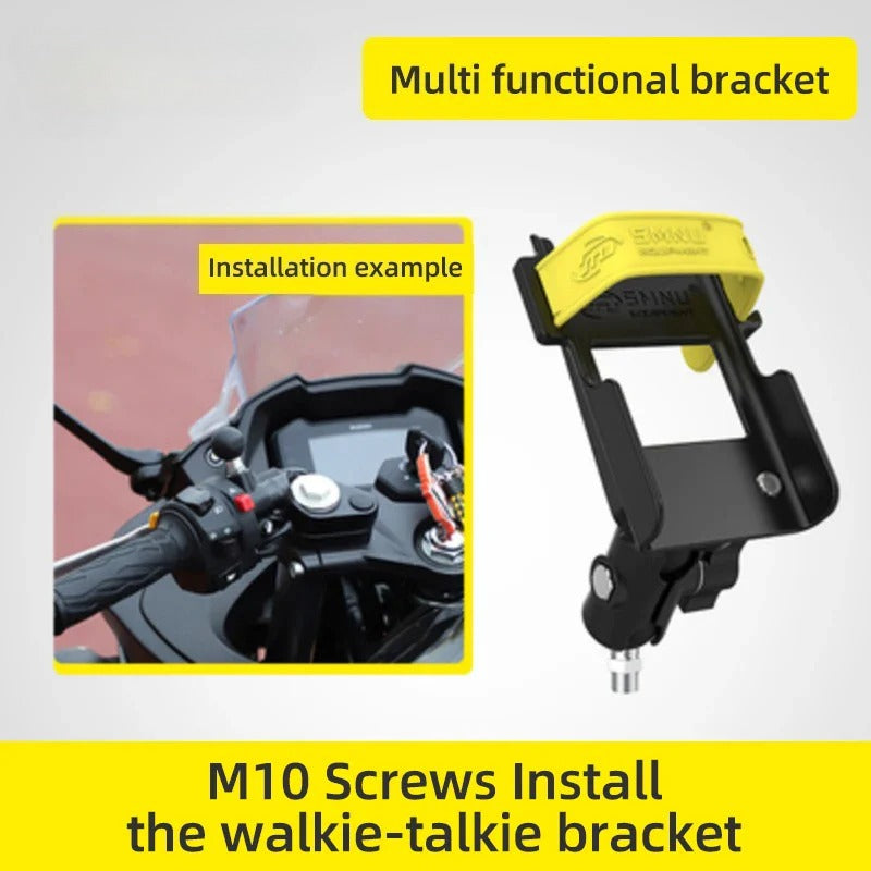 SMNU Classic Series Flexible Motorcycle Walkie Talkie Handlebar Clamp Mount Bike Handlebar Clip Holder for Secure Riding