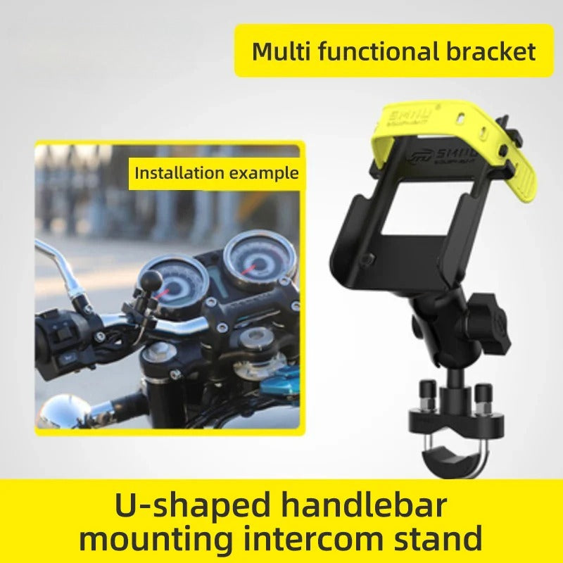 SMNU Classic Series Flexible Motorcycle Walkie Talkie Handlebar Clamp Mount Bike Handlebar Clip Holder for Secure Riding