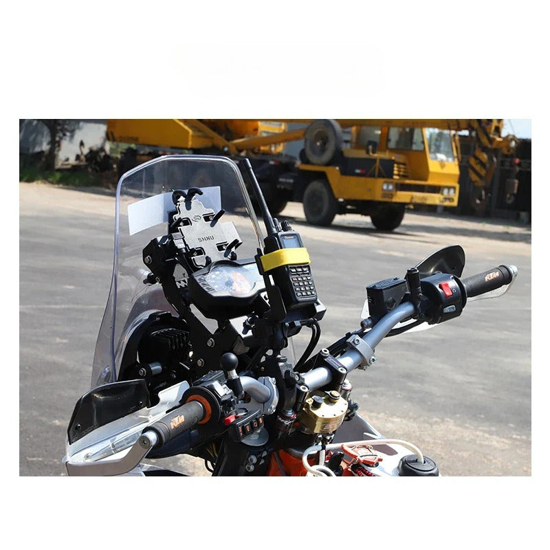 SMNU Classic Series Flexible Motorcycle Walkie Talkie Handlebar Clamp Mount Bike Handlebar Clip Holder for Secure Riding