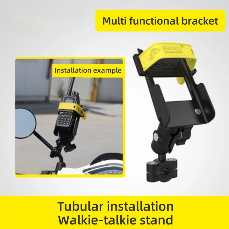 SMNU Classic Series Flexible Motorcycle Walkie Talkie Handlebar Clamp Mount Bike Handlebar Clip Holder for Secure Riding
