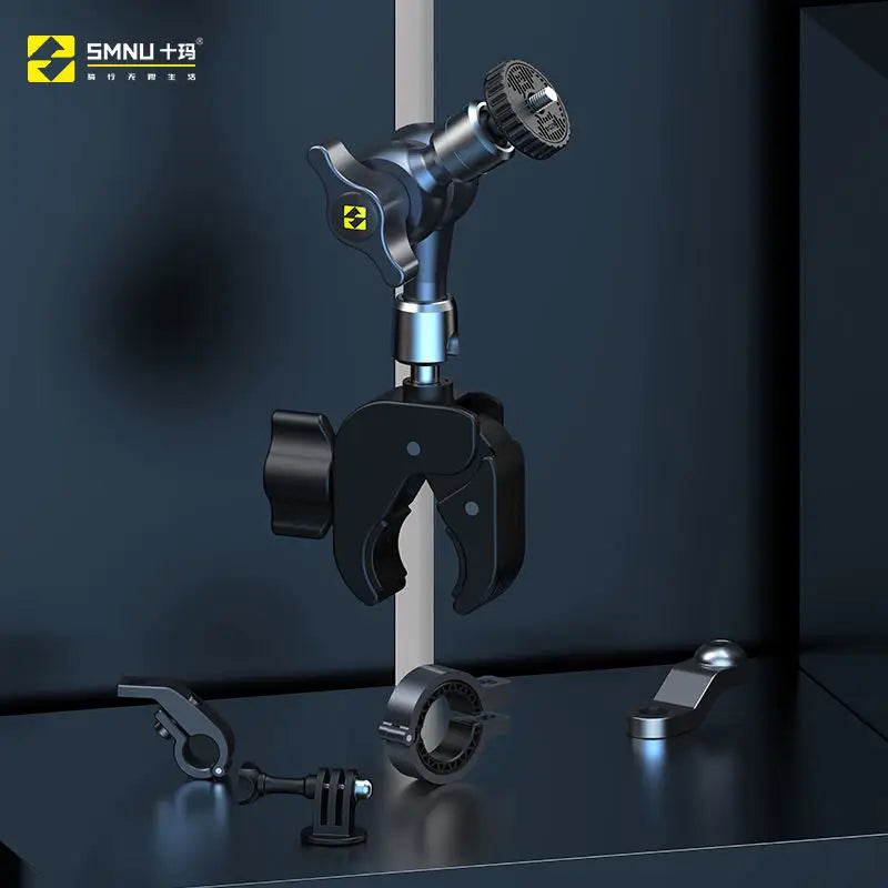 SMNU Magic Arm Edition Marine-Grade Aluminium One-Handed Operation Flexible Damping Camera Holder for Motorcycles