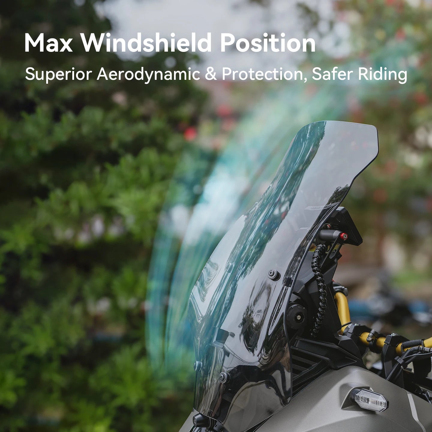 SMNU New Design PC Acrylic Front Motorcycle Windshield with Protection & Decoration Smoky Gray/Transparent for High Speed Riding