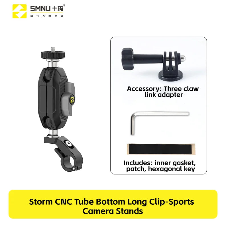 SMNU Aluminum Alloy Flexible Action Camera Handlebar Holder for Motorcycle/Bicycle Riding Photography