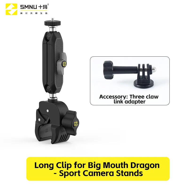 SMNU Aluminum Alloy Flexible Action Camera Handlebar Holder for Motorcycle/Bicycle Riding Photography