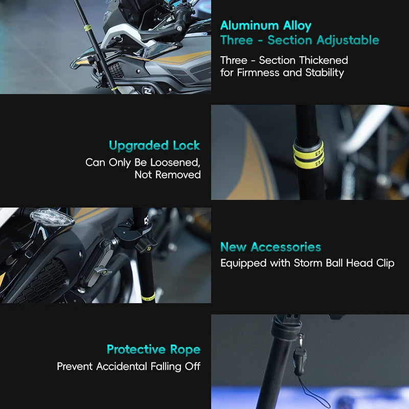 SMNU Motorcycle Riding 360 Rotation Camera Holder Stand Bike Camera 4k Sport for Motor Bicycle Motor Sport Camera