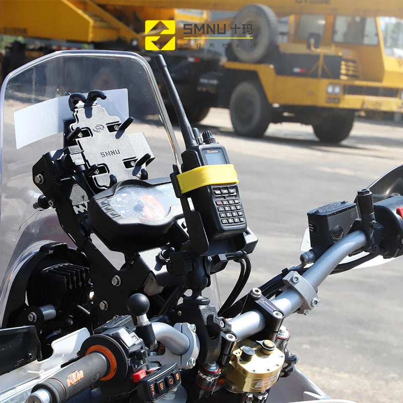 SMNU Classic Series Flexible Motorcycle Walkie Talkie Handlebar Clamp Mount Bike Handlebar Clip Holder for Secure Riding