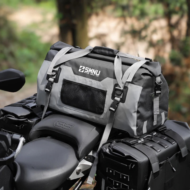 Waterproof Motorbike Saddle Bag Weather Resistant Expandable Motorcycle Backpack Luggage Duffle Tail Dry Bags