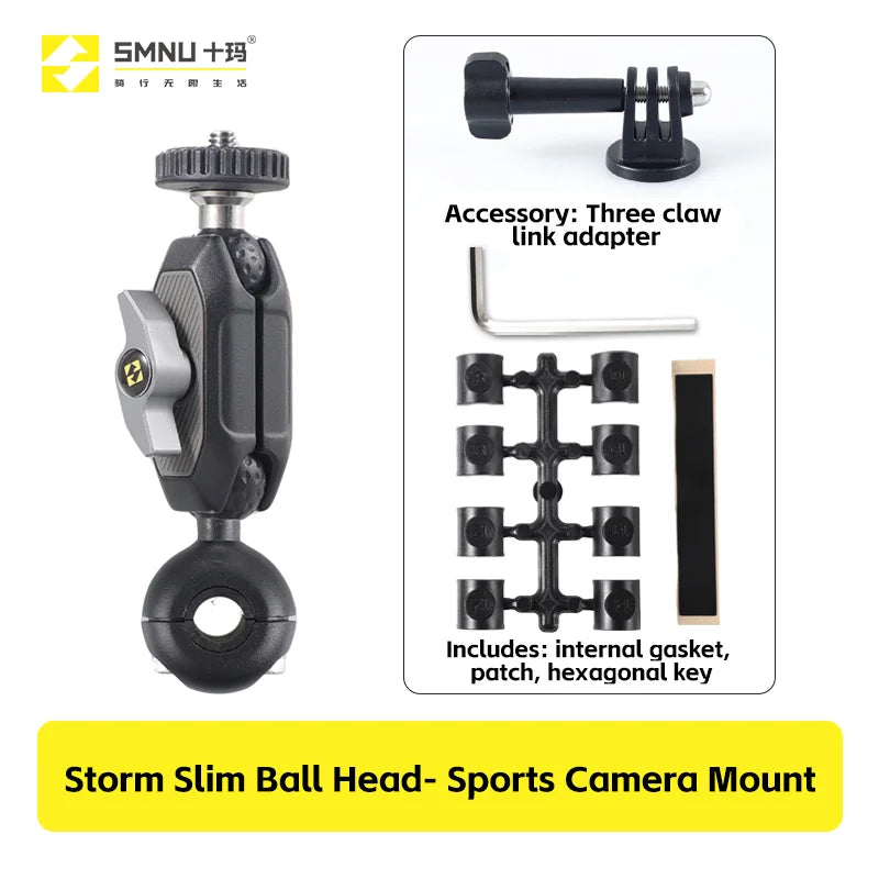 SMNU Aluminum Alloy Flexible Action Camera Handlebar Holder for Motorcycle/Bicycle Riding Photography