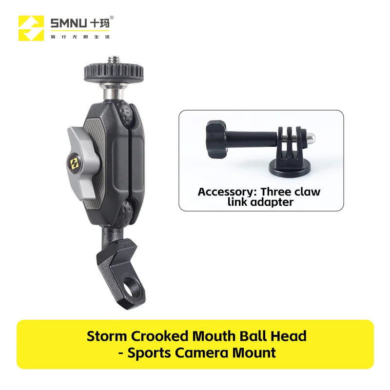 SMNU Aluminum Alloy Flexible Action Camera Handlebar Holder for Motorcycle/Bicycle Riding Photography