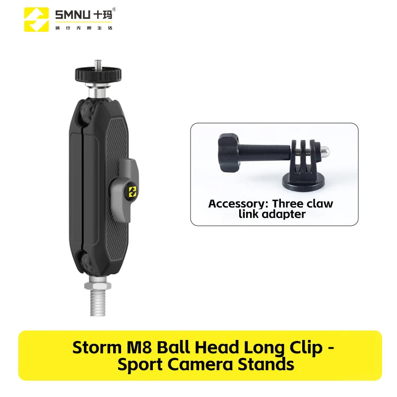 SMNU Aluminum Alloy Flexible Action Camera Handlebar Holder for Motorcycle/Bicycle Riding Photography