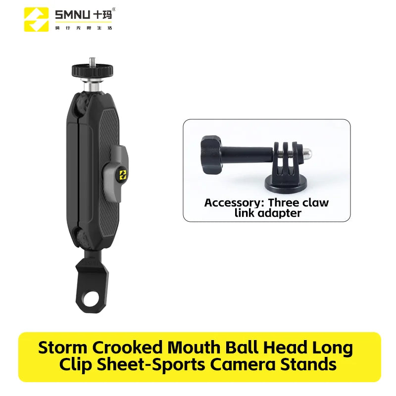 SMNU Aluminum Alloy Flexible Action Camera Handlebar Holder for Motorcycle/Bicycle Riding Photography
