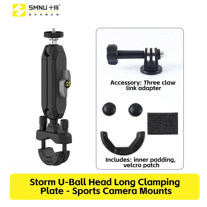 SMNU Aluminum Alloy Flexible Action Camera Handlebar Holder for Motorcycle/Bicycle Riding Photography
