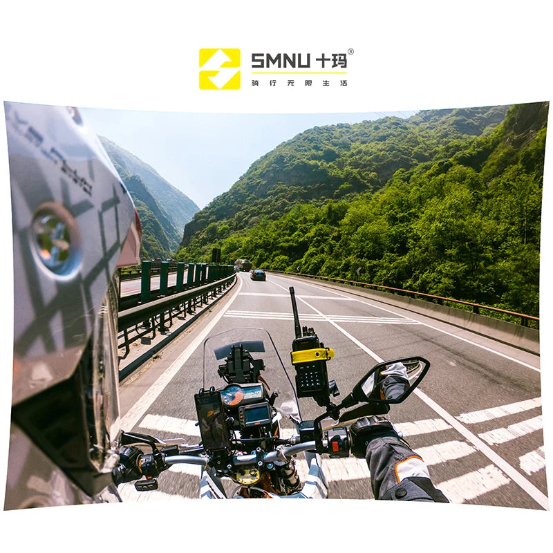 SMNU Classic Series Flexible Motorcycle Walkie Talkie Handlebar Clamp Mount Bike Handlebar Clip Holder for Secure Riding