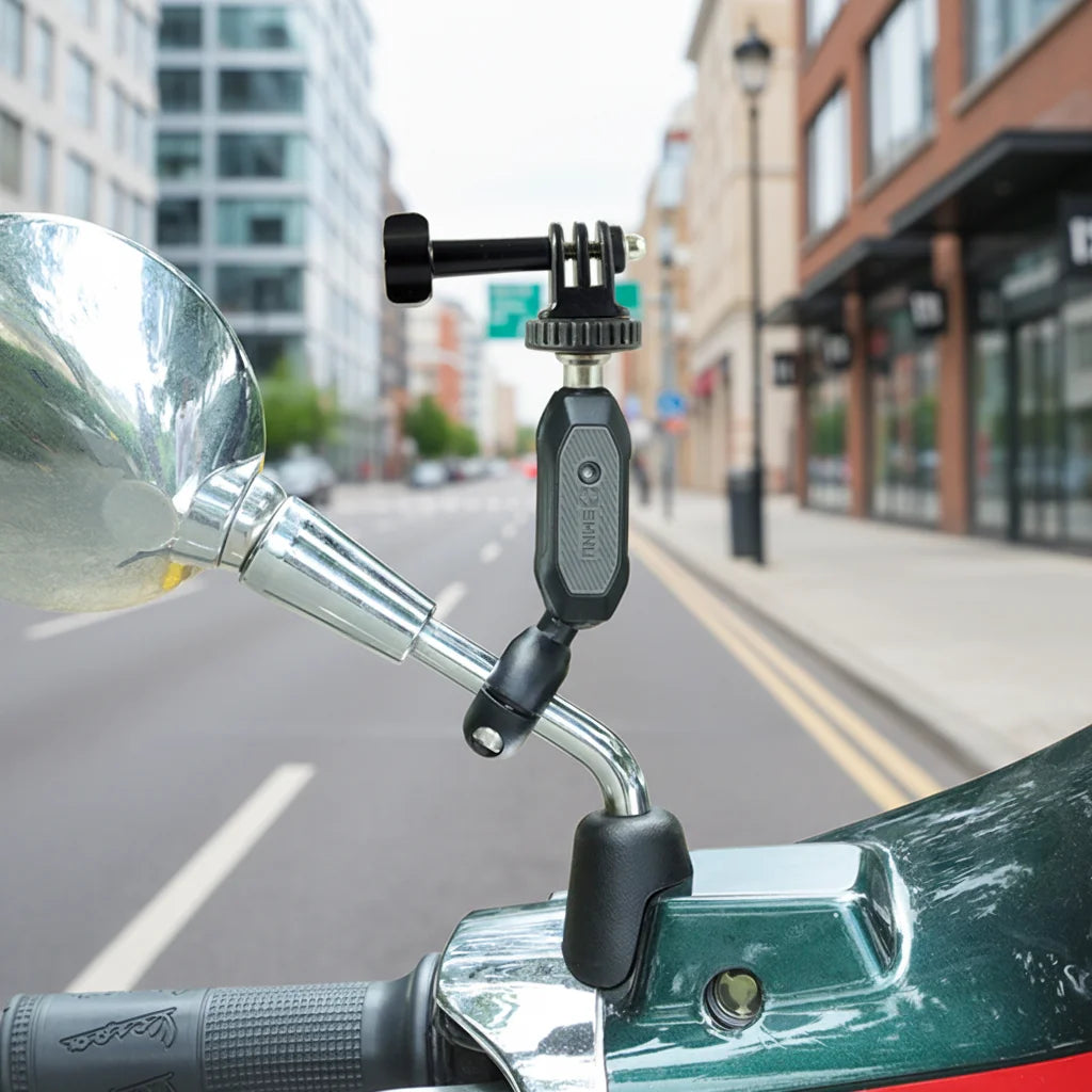 SMNU Aluminum Alloy Flexible Action Camera Handlebar Holder for Motorcycle/Bicycle Riding Photography