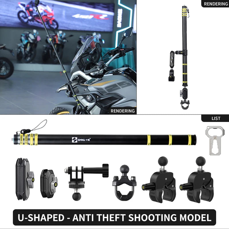 SMNU Motorcycle Riding 360 Rotation Camera Holder Stand Bike Camera 4k Sport for Motor Bicycle Motor Sport Camera