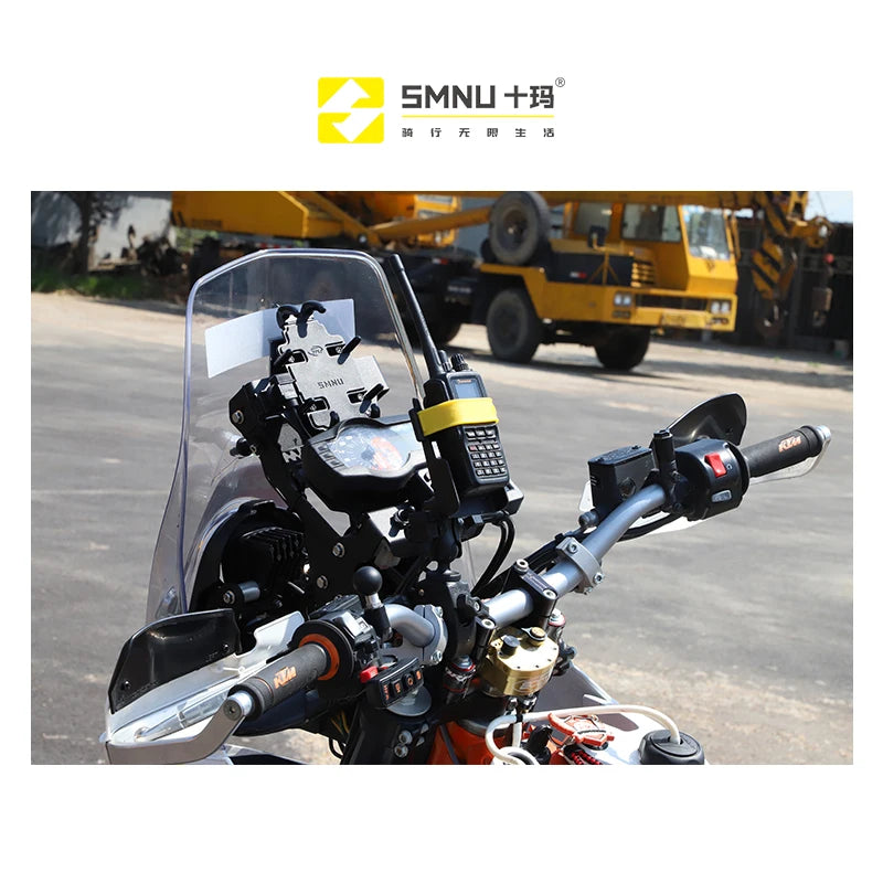 SMNU Classic Series Flexible Motorcycle Walkie Talkie Handlebar Clamp Mount Bike Handlebar Clip Holder for Secure Riding