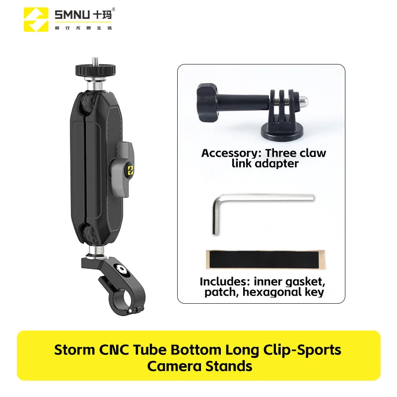 SMNU Aluminum Alloy Flexible Action Camera Handlebar Holder for Motorcycle/Bicycle Riding Photography