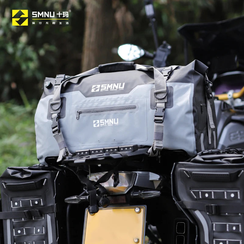 Waterproof Motorbike Saddle Bag Weather Resistant Expandable Motorcycle Backpack Luggage Duffle Tail Dry Bags