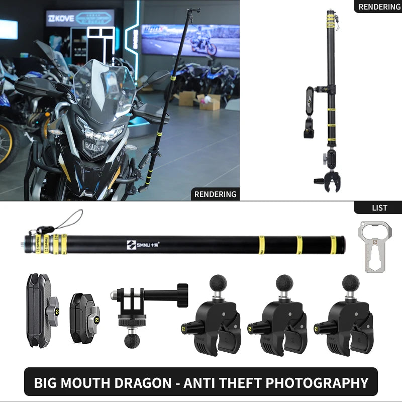 SMNU Motorcycle Riding 360 Rotation Camera Holder Stand Bike Camera 4k Sport for Motor Bicycle Motor Sport Camera