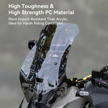 SMNU New Design PC Acrylic Front Motorcycle Windshield with Protection & Decoration Smoky Gray/Transparent for High Speed Riding