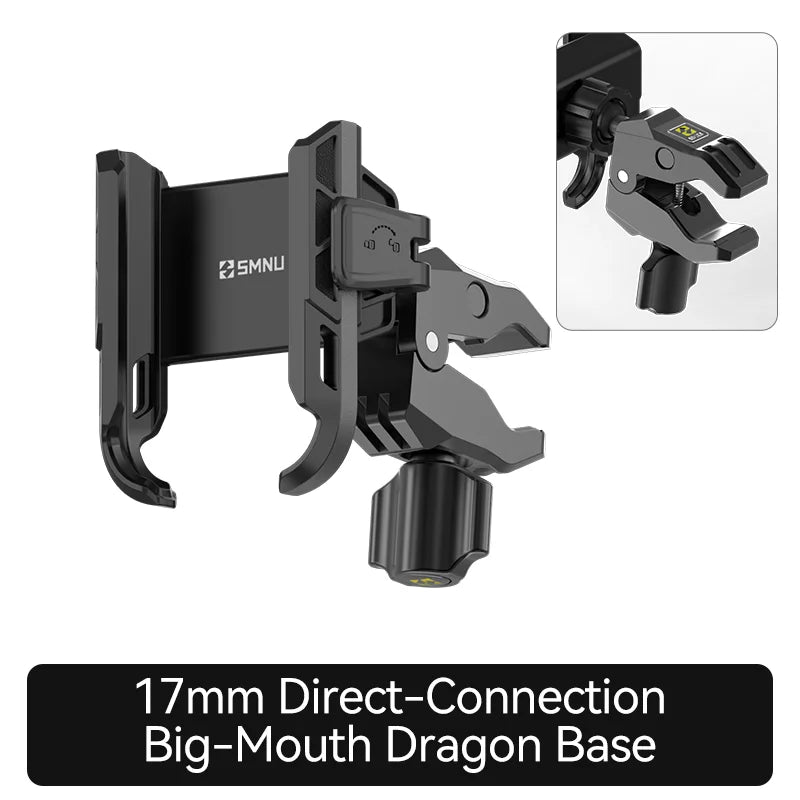 SMNU F1 360 Degree Adjustable Waterproof Anti-Theft Phone Holder Stand Folding Flexible Mobile Bracket for Motorcycle Bicycle