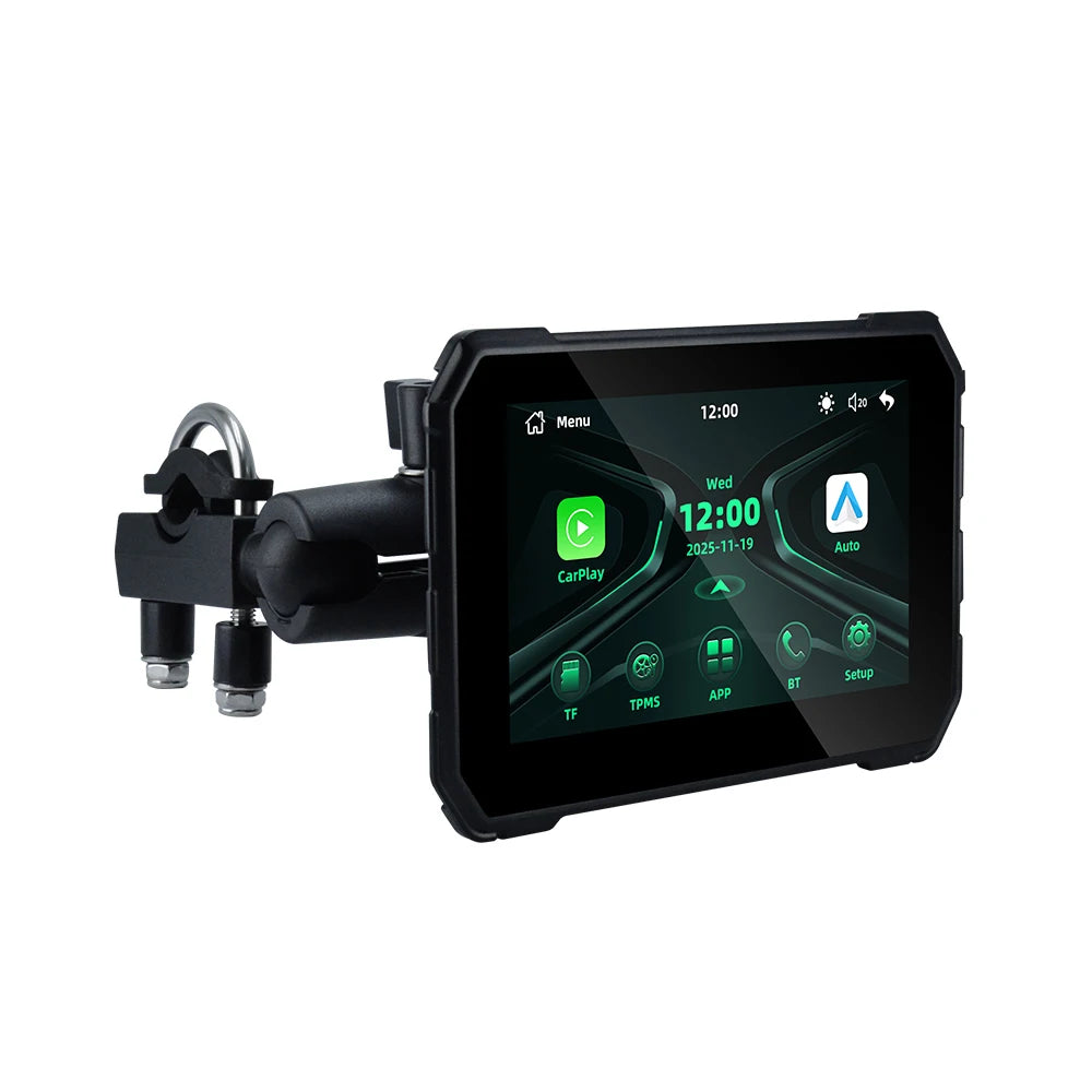 Wireless CarPlay Moto Android Auto Portable Digital Motorcycle Dashboard GPS Navigation Screen 5 inch Dustproof Waterproof  TMPS