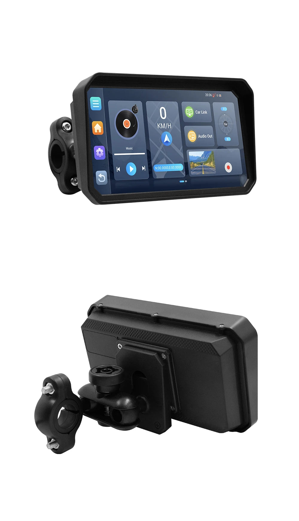 6" Portable Digital Motorcycle Dashboard GPS Motorcycle Navigation Screen Wireless CarPlay Moto Android Auto Android 14.0 TMPS