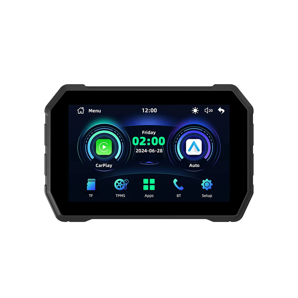 Wireless CarPlay Moto Android Auto Portable Digital Motorcycle Dashboard GPS Navigation Screen 5 inch Dustproof Waterproof  TMPS